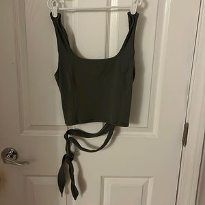 Lululemon cross body tie tank, forest green, size 4